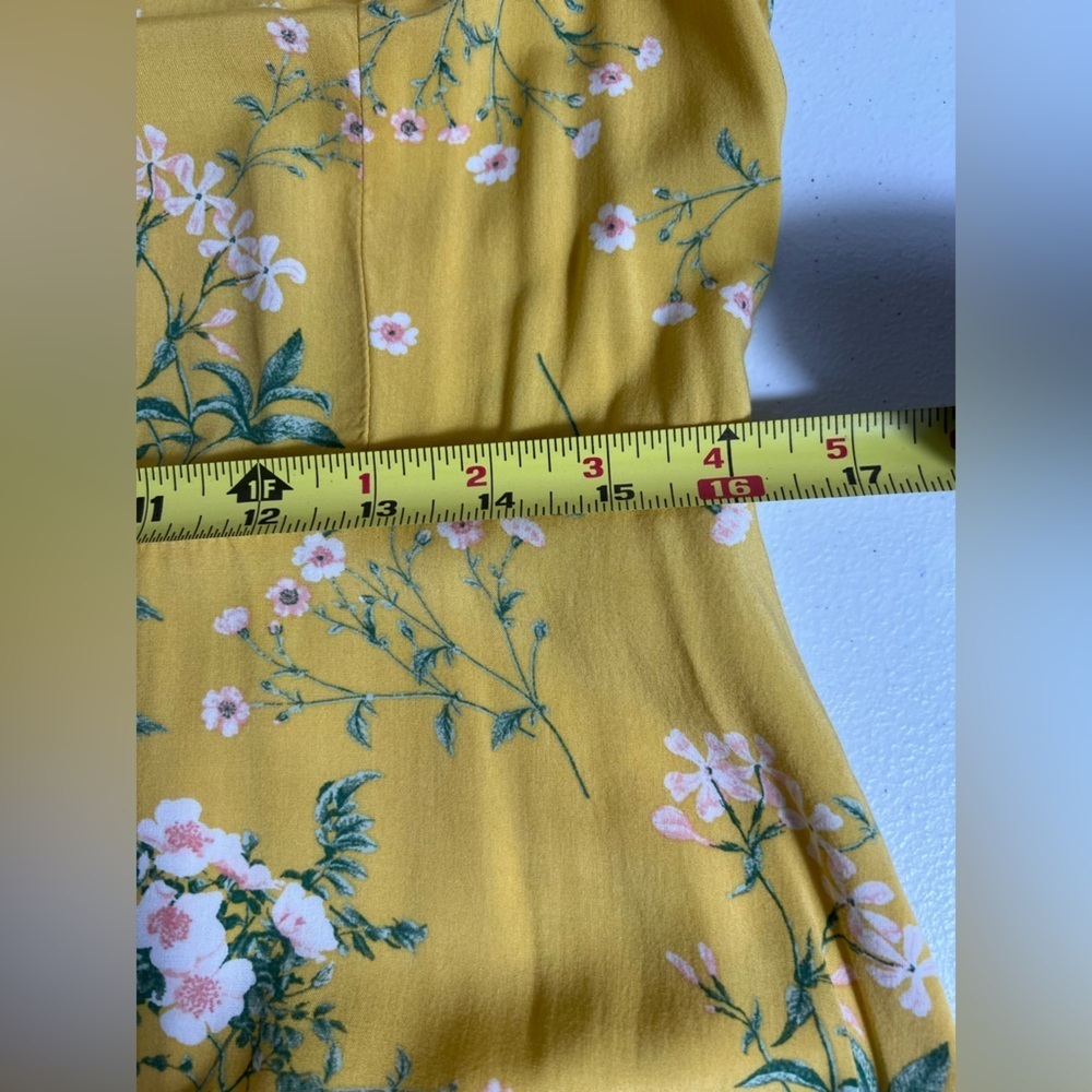 Old‎ navy yellow floral dress summer beach spring dress 100% Viscose L - Picture 6 of 7